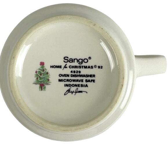 Sango Home for Christmas 1992 Indonesia Black Mark #4829 Tall Mug 4.25" - Picture 7 of 8
